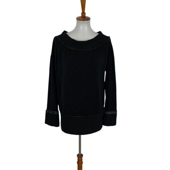 Stateside Pullover Sweater Medium Black Minimalist Cozy Loungewear - Picture 1 of 7